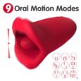 Sex Lips Biting and Licking Moving Red Mouth Tongue Vibrator For Women