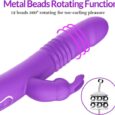 Classic Rotating Beaded Thrusting 9.8 Inches Rabbit Vibrator-Purple
