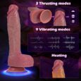 10 Inch Big Size Realistic Vibrator Telescopic Thrusting Dildo India