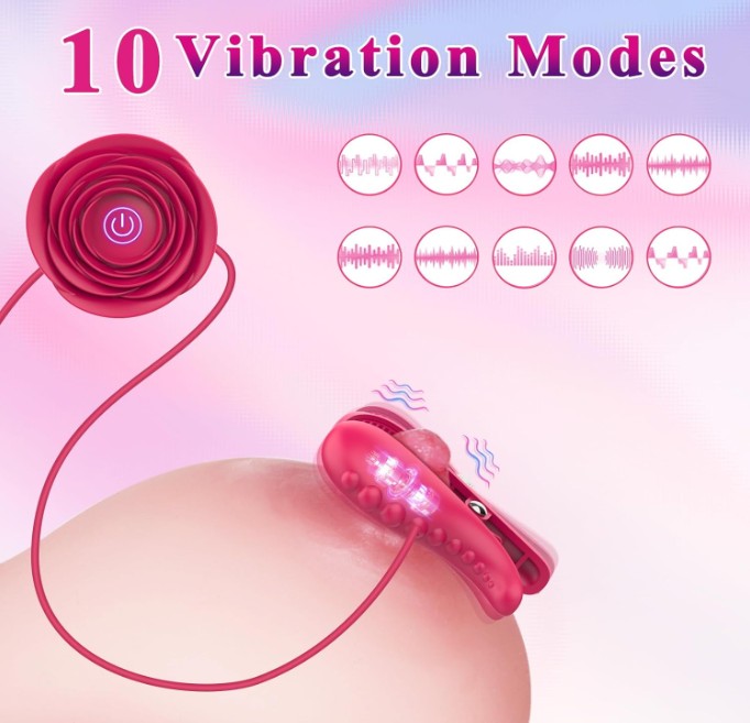 New Rose Red Nipple Vibrator For Women