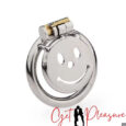 Flat Chastity Cage Metal Male Smiley Unique Design