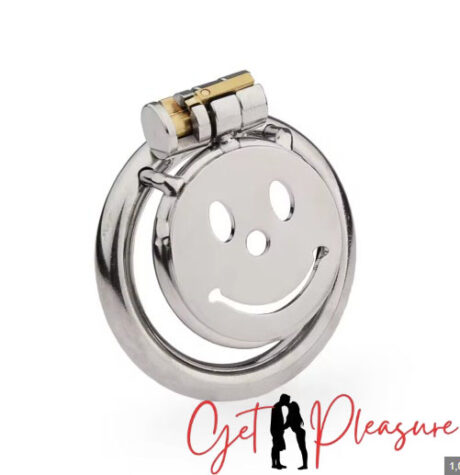 Flat Chastity Cage Metal Male Smiley Unique Design