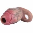 4.57inches Wide Large Realistic Open Ended Liquid Silicone Hollow Penis Sleeve For Men