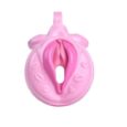 Pink Vagina Shaped Chastity Cage For Men (21 mm)