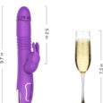 Classic Rotating Beaded Thrusting 9.8 Inches Rabbit Vibrator-Purple