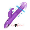 Classic Rotating Beaded Thrusting 9.8 Inches Rabbit Vibrator-Purple