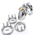 My secret life New Briefs 40 /45 /50MM 3Rings Male Metal cb6000s Silver Chastity Device(Full Set)