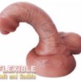 6.89 Inches Soft Realistic Uncut Foreskin Silicone Penis Dildo with Suction Cup