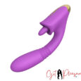 Purple Condice Clit Licking and Thrusting Rabbit Vibrator Built In Skeleton Design