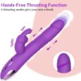 Classic Rotating Beaded Thrusting 9.8 Inches Rabbit Vibrator-Purple