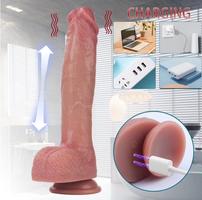 XXL Thrusting Telescopic Penis Dildos For Women