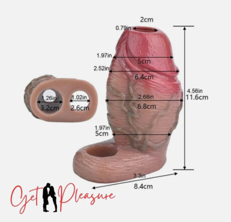4.57inches Wide Large Realistic Open Ended Liquid Silicone Hollow Penis Sleeve For Men