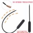 0.8cm Black Urethral Vibrator Catheter Penis Insertion Plug Sex Toy For Men
