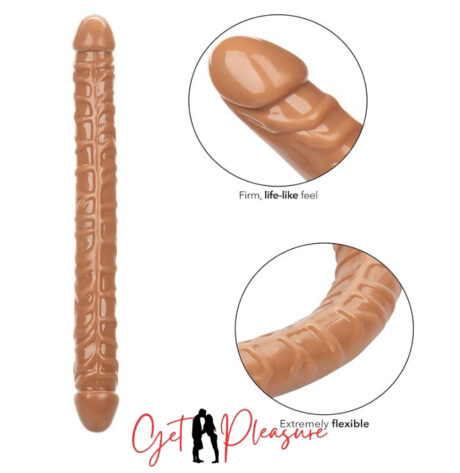 14 Inches Choco Brown Realistic Dual Head Penis Dildo