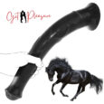 Black 40cm Soft and Realistic Huge Animal Penis Horse Dildo