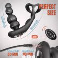 360° Rotate Black Prostate Massager With Remote Control
