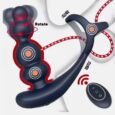 360° Rotate Black Prostate Massager With Remote Control