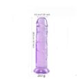 8.1 Inches Purple Jelly Silicone Dildo With Strong Suction Cup