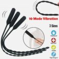 6mm Beginners vibrating urethral dilator With 10 different frequency vibration modes Black