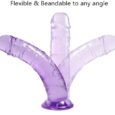 8.1 Inches Purple Jelly Silicone Dildo With Strong Suction Cup