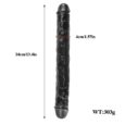 14 Inches Black Jelly Double Dildo Sex Toy for Women
