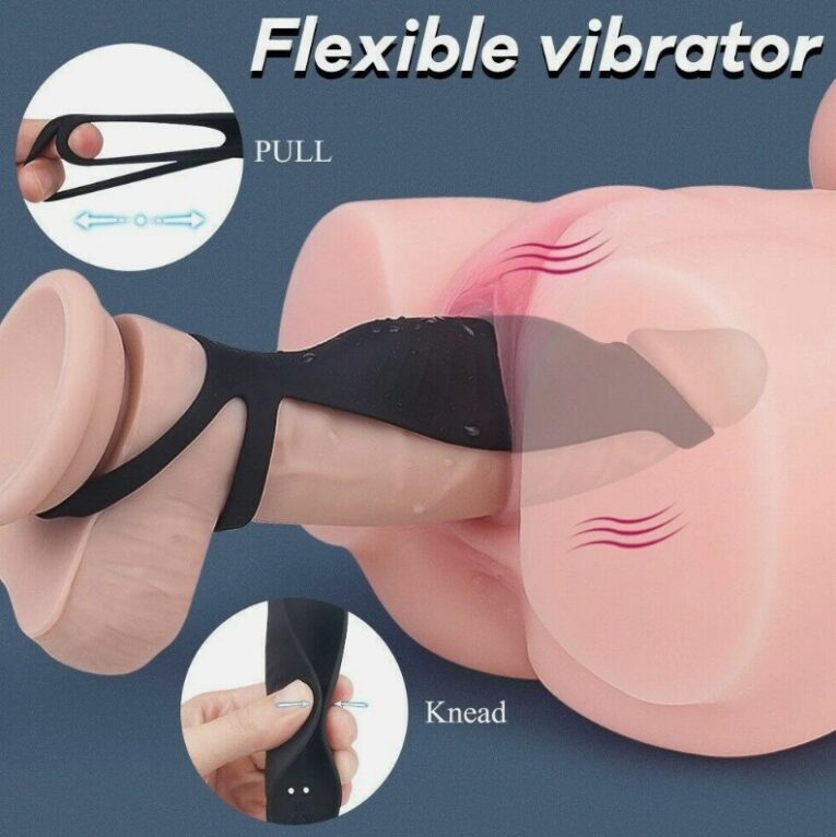Black Penis Sleeve With remote vibrator
