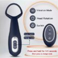 360° Rotate Black Prostate Massager With Remote Control