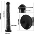 Black 40cm Soft and Realistic Huge Animal Penis Horse Dildo