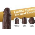 Realistic Classic Silicone 8.7 Inches Thrusting Heating Vibrating Brown Penis Dildos
