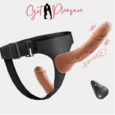 Double Ended Strap-on Penis Dildo With Wireless Remote