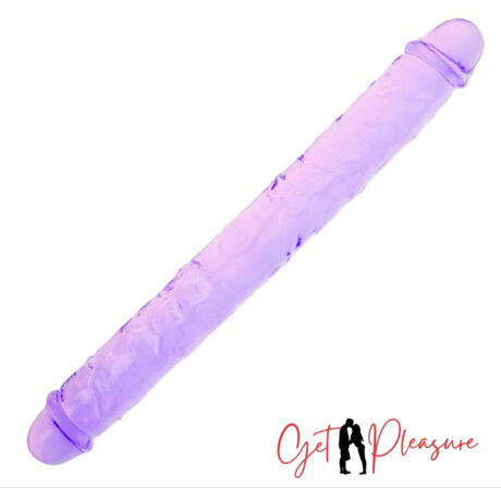 34 cm Purple Jelly Realistic Double Head Penis Dildo