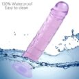 8.1 Inches Purple Jelly Silicone Dildo With Strong Suction Cup