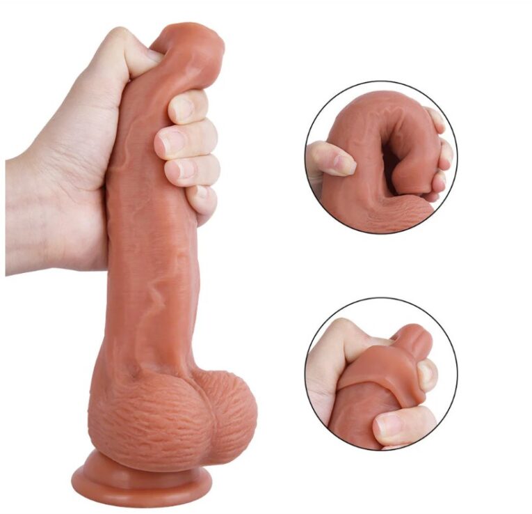 Realistic Uncut Strapon Dildos Lesbian Sex Toys