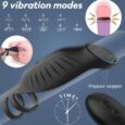 9 Vibrating Efficient ejaculation delay Cock Ring Black