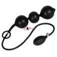 Detachable Adjustable Size Black Inflatable Silicone Anal Beads beginners to advanced players