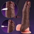 Remote With App Control Vibrating Penis Sleeve Brown