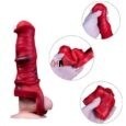 18.2cm Silicone Reusable Red Horse Penis Extender Sleeve