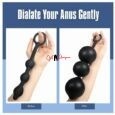 Detachable Adjustable Size Black Inflatable Silicone Anal Beads beginners to advanced players