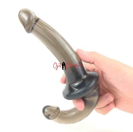Lesbian Strapless Jelly Black Dildo For Couple