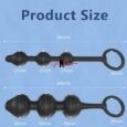Detachable Adjustable Size Black Inflatable Silicone Anal Beads beginners to advanced players
