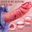 Hyper Realistic Tongue Licking Vibrating Penis Sleeve With Wireless Remote