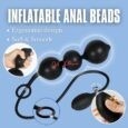 Detachable Adjustable Size Black Inflatable Silicone Anal Beads beginners to advanced players