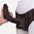 10 Inches Extra Lange Wearable Realistic Huge Black Hollow Pant Dildo Extender For Men