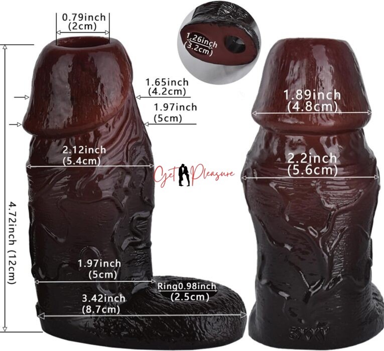 4 Inches Black Penis Sleeve For Men
