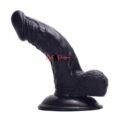 5.5 Inches Insertable Length Black Realistic Curved Dildo
