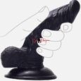 5.5 Inches Insertable Length Black Realistic Curved Dildo