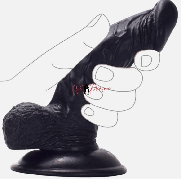7 Inches Black Curved Silicone Dildos India