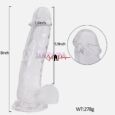 Transparent Jelly Realistic Penis Dildo 8 Inches with Suction Cup