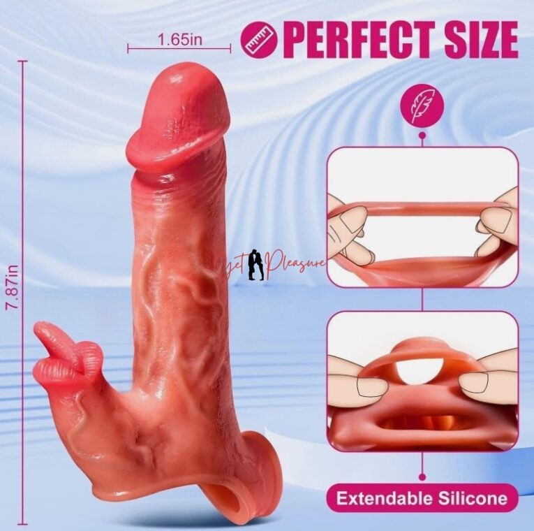 7 Inches Tongue Licking Penis Sleeve For Men
