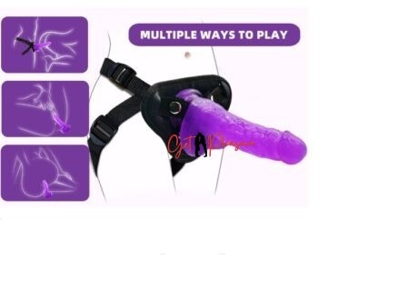 8 Inches Purple Strapon Dildo With Harness